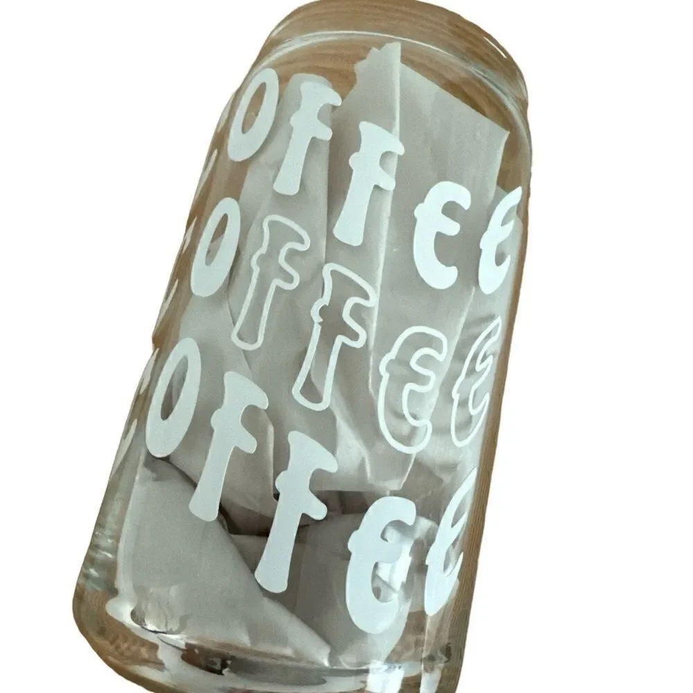 COFFEE Beer can Glass NWT